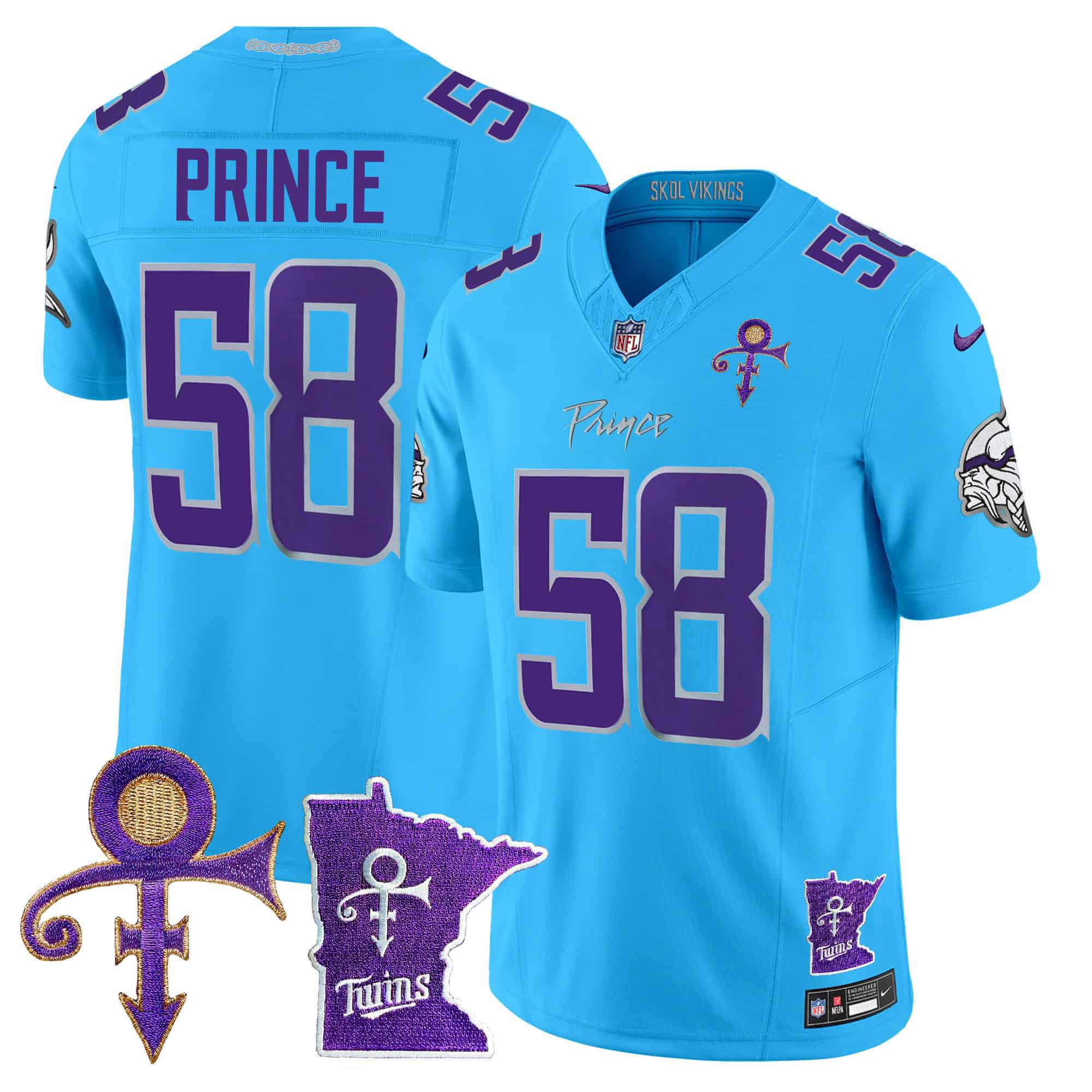 Men Minnesota Vikings 58 Prince Light Blue 2024 Nike Prince Vapor Limited NFL Jersey